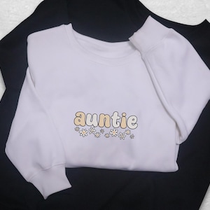 Embroidered Aunt Sweatshirt, Embroidered In My Aunt Era Sweatshirt, Embroidered Auntie Shirt, Pregnancy Announcement Sweatshirt.