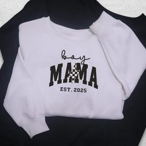 Boy Mama Embroidered Sweatshirt, Boy Mama Sweatshirt, Mama Shirt , Busy and Comfy Mom Life Shirt, Mother&#39;s Day Gift, Gifts for Mother&#39;s Day.