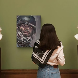 Motaz Azaiza - Voices Of Palestine, An action portrait in oil on canvas board