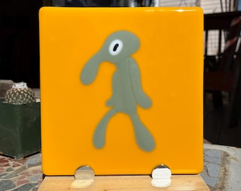 Arte abstracto de Calamardo en vidrio fusionado