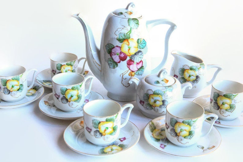 1940s Ucagco UGC China Teapot Set Sugar Bowl Creamer Etsy
