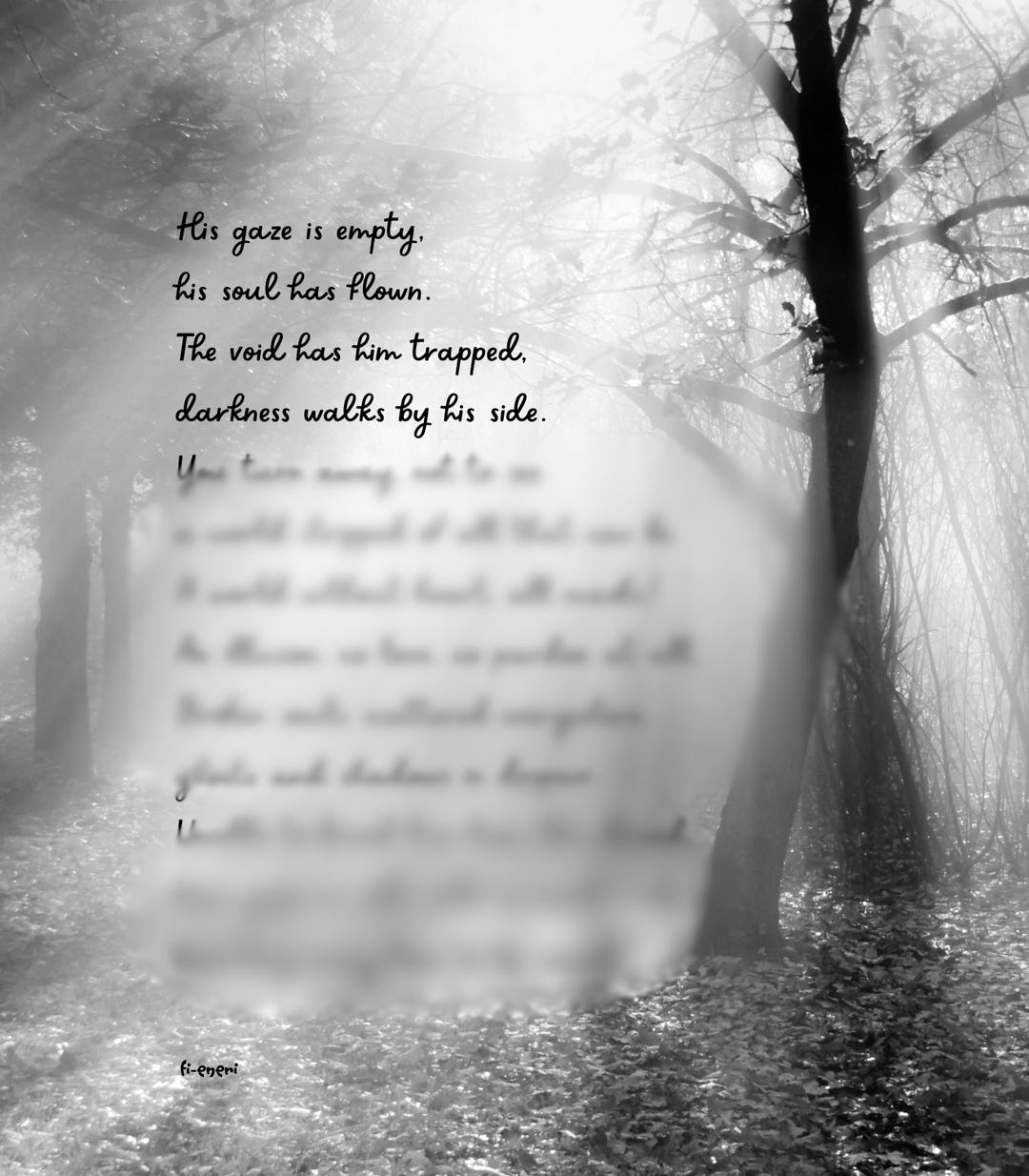 Empty Gaze – Dark Emotional Poem Printable (english) - Etsy