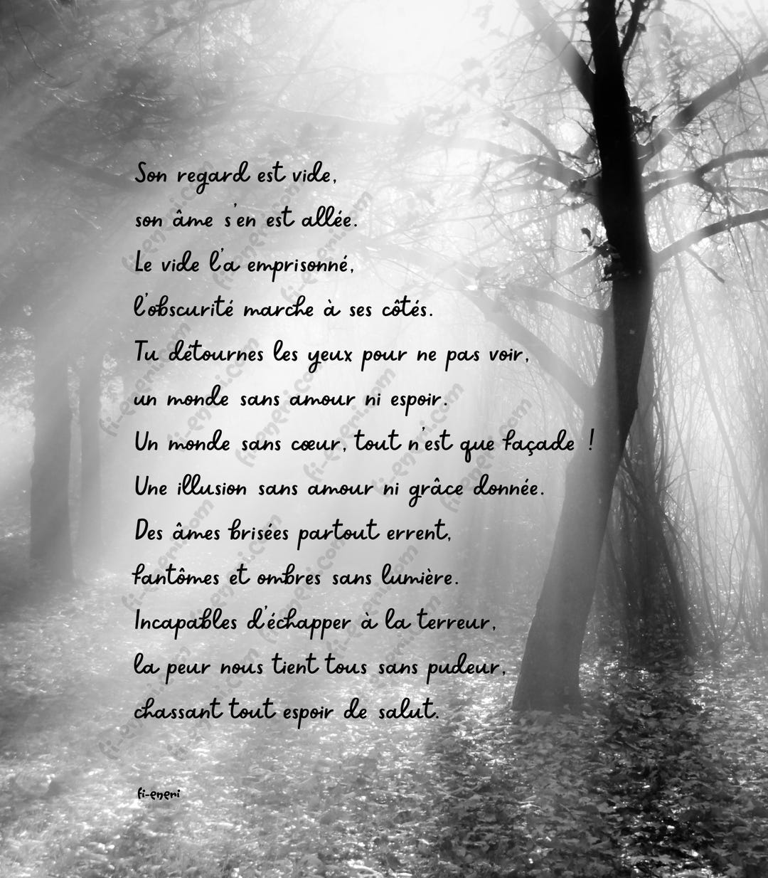 Empty Gaze – Dark Emotional Poem Printable (french) - Etsy Australia
