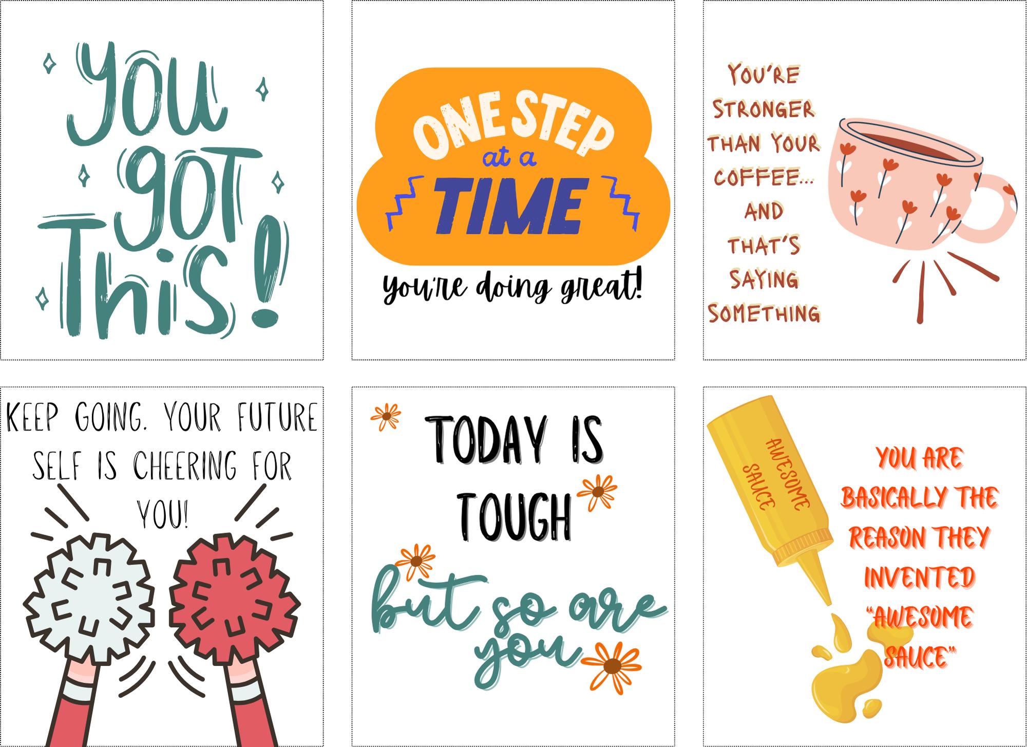 Uplifting Note Printable Uplifting Cards: Funny Encouragement Notes for Friends (PDF ...