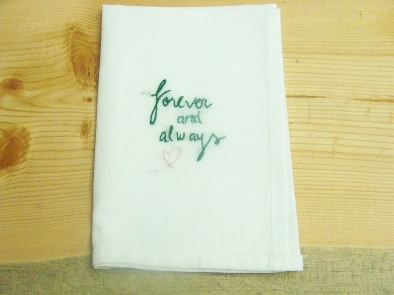 Gift for Men Personalized Men/'s Handkerchief Sweetheart Hanky Forever and Always Men/'s Gift Ready to ship Hand Embroidered