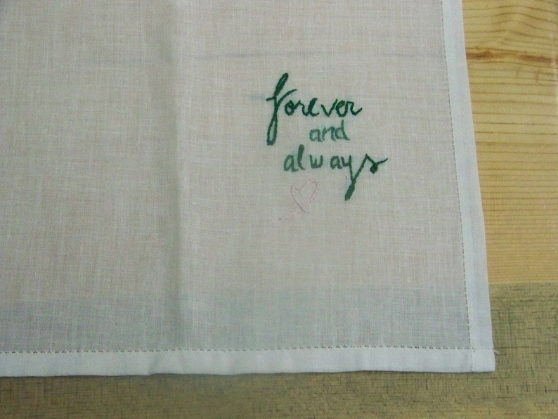 Gift for Men Personalized Men/'s Handkerchief Sweetheart Hanky Forever and Always Men/'s Gift Ready to ship Hand Embroidered