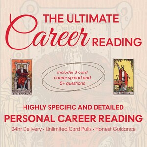 LECTURA PROFESIONAL DEFINITIVA / Lectura de tarot altamente detallada / Tiradas de cartas ilimitadas / Haz 5 o más preguntas sobre tu carrera