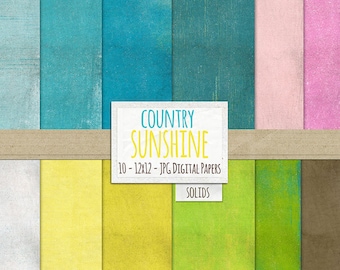 Colorful Summer Digital Papers, Instant Download Textured Cardstock Backgrounds, Shabby Chic Pink, Green & Teal Printable Paper