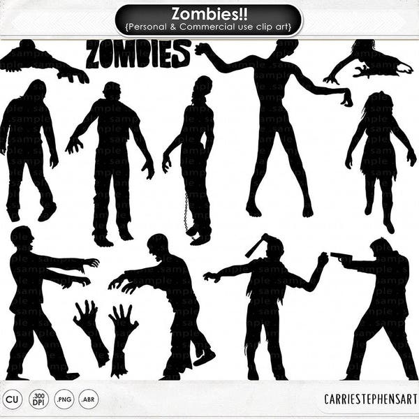 Zombie Clip Art Etsy