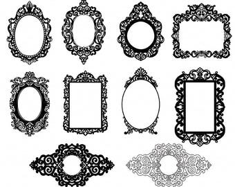 simple circle frames 9 inch round clip art border digital etsy