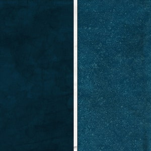 May include: A vertical image with a white line dividing two sections of dark blue. The left side is a solid dark blue, while the right side has a speckled pattern of lighter blue dots.