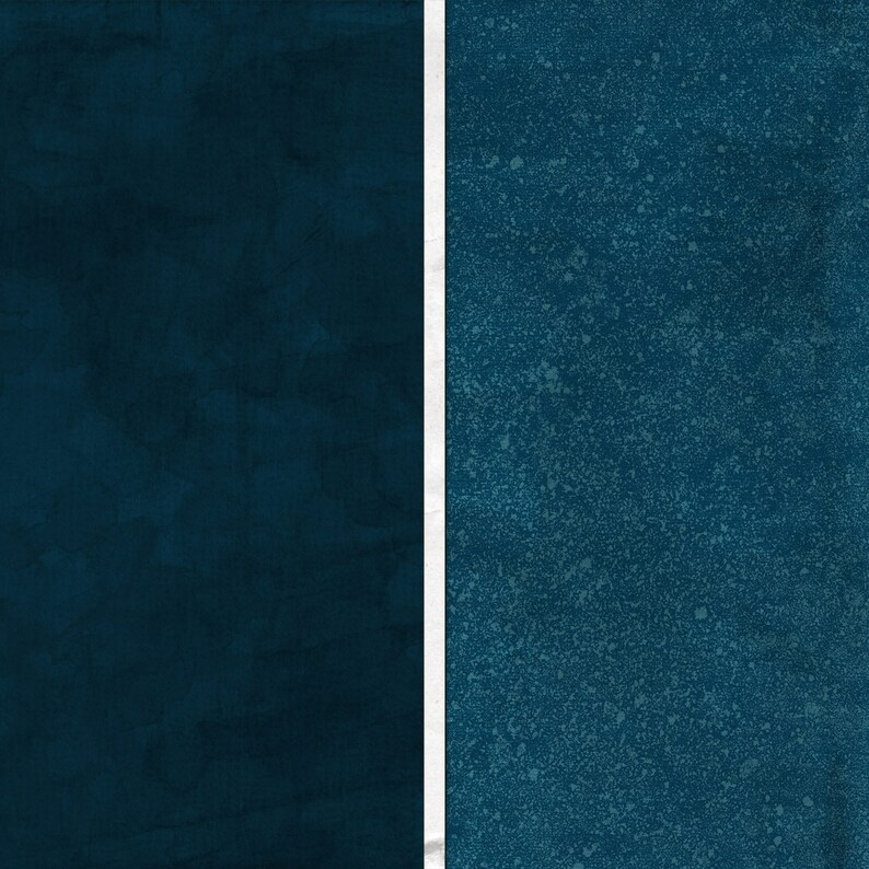 May include: A vertical image with a white line dividing two sections of dark blue. The left side is a solid dark blue, while the right side has a speckled pattern of lighter blue dots.