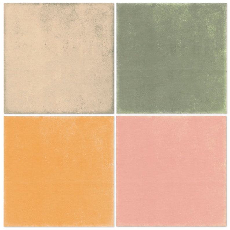 Succulent Solid Digital Paper Pack, Purple, Teal, Peach, Green ...