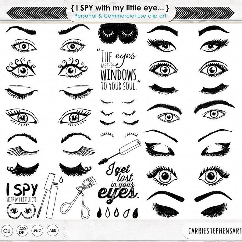 Eye ClipArt Images, Eyelash Graphic Design, Trendy Woman Beauty Logo, Makeup Clip Art, Girl Power Digital Images, Instant Download PNG image 1
