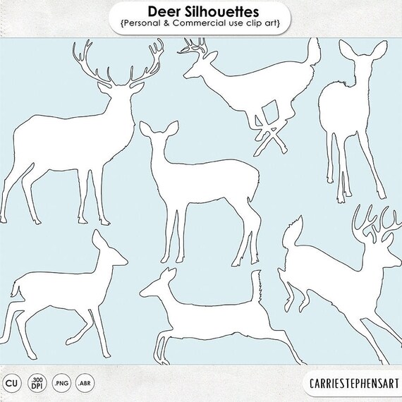 Deer Clip Art Silhouettes and Outlines Buck and Doe Party pic