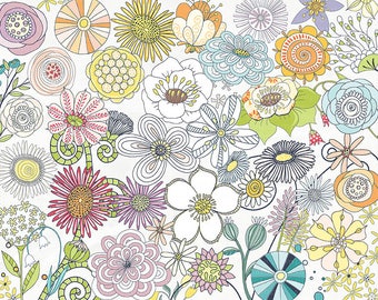 Fantasy Flower Clip Art 01, Tropical Flower Graphic Images, Instant Download, Whimsical Commercial Use Illustrations