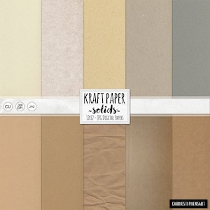 Papel Kraft digital rústico, fundo de papel artesanal marrom, textura de papelão reciclado de álbum de recortes digital, bege básico, download instantâneo JPG