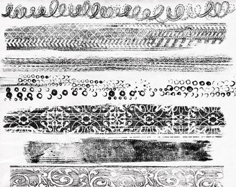 Decorative Grunge, Stamped Border Clip Art, Creative Distressed Inked Edge, Retro, Vintage, PNG + Photoshop Brush Design Resource