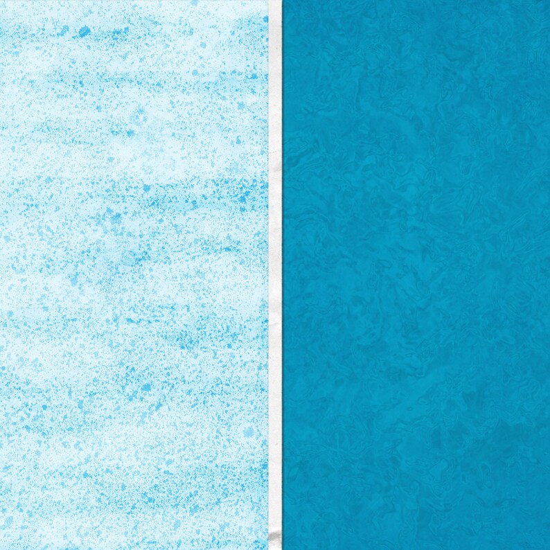 May include: A textured blue background with a white vertical line down the center. The left side of the background is a lighter shade of blue with a grainy texture. The right side of the background is a darker shade of blue with a more marbled texture.