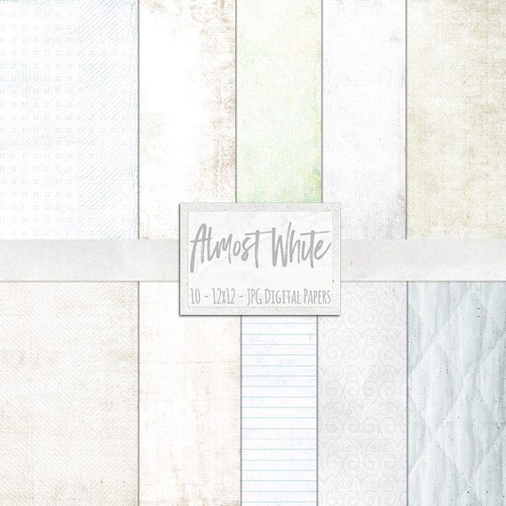 Basic White Digital Papers, Off White Lightly Textured Background Paper, Digital Essential White Backdrop, Social Media Images, Invitations Il_570xn