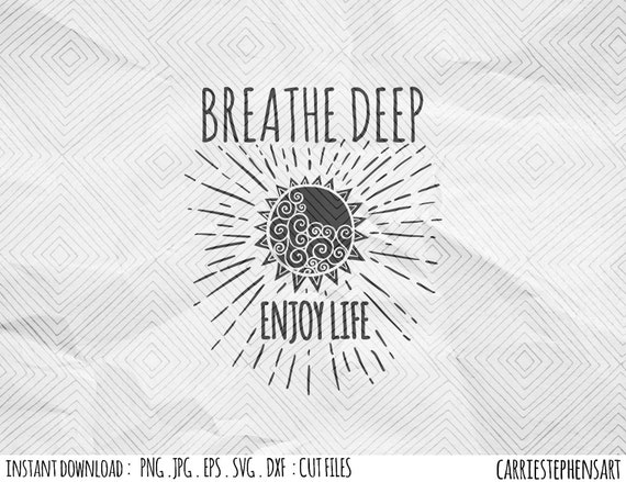 Download Breathe Deep Svg Cut File Om Meditation Yoga Vinyl Transfer Graphic Png Dxf Pdf Cut File For Silhouette Cricut By Carriestephensart Catch My Party