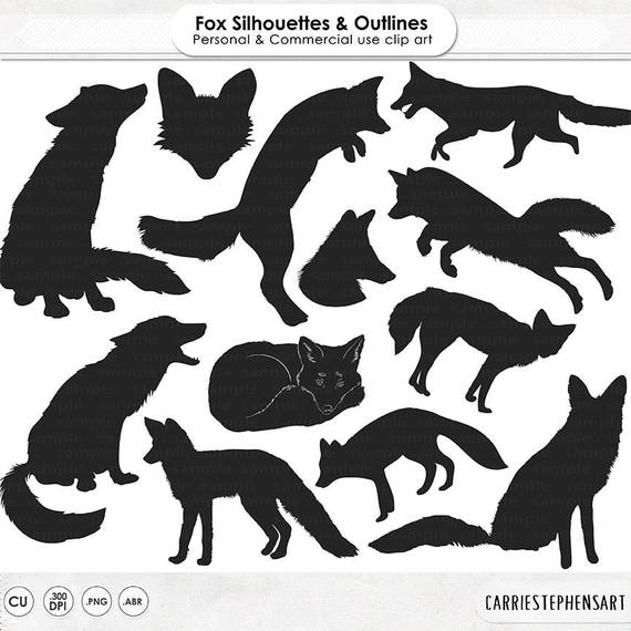 Fox Clipart Png Woodland Animal Digital Stamps Fox Silhouette Line Art Doodle Royalty Free Hand Drawn Clipart Graphic Download By Carriestephensart Catch My Party