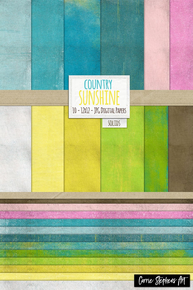 Colorful Summer Digital Papers, Instant Download Textured Cardstock ...
