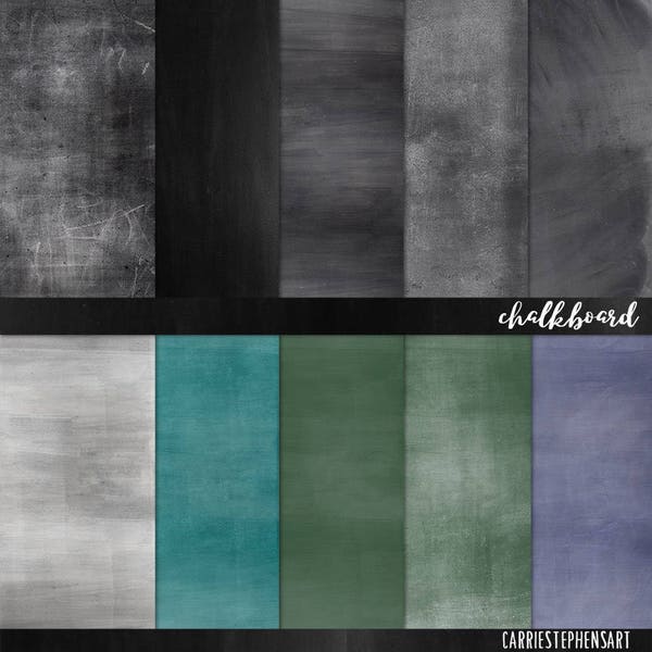 Chalkboard Digital Paper, Chalk Board Background Texture, Grey, Green & Black, Back to School Images, Teacher Clip Art, Instant Download