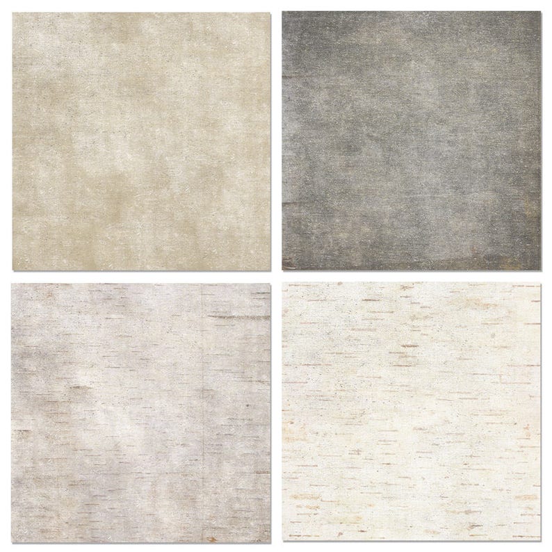 May include: Four different textured backgrounds in a collage. The top left background is a light beige with a subtle texture. The top right background is a dark grey with a subtle texture. The bottom left background is a light grey with a subtle wood grain texture. The bottom right background is a light beige with a more pronounced wood grain texture.