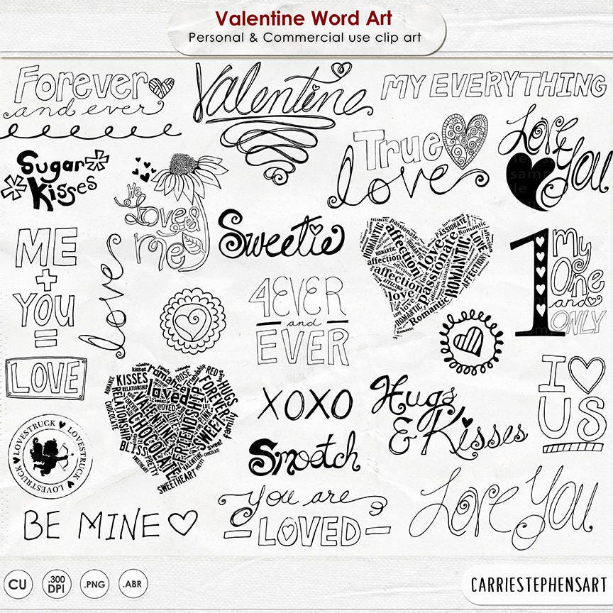 Hand Painted Captions and Titles Scrapbook Lettering Doodle Letters Captions Words