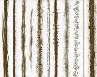 Wabi-Sabi Grunge Border Clip Art, Aged Effect Digital Stamp, Distress Ink Edge Photo Overlay, Photography Resource, PS Brush + PNG graphics