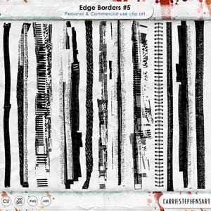 Border Overlays - Inked Edges - Grunge Border Clip Art - Digital Stamps - PNG + Photoshop Brushes - Distressed Edge - Frame