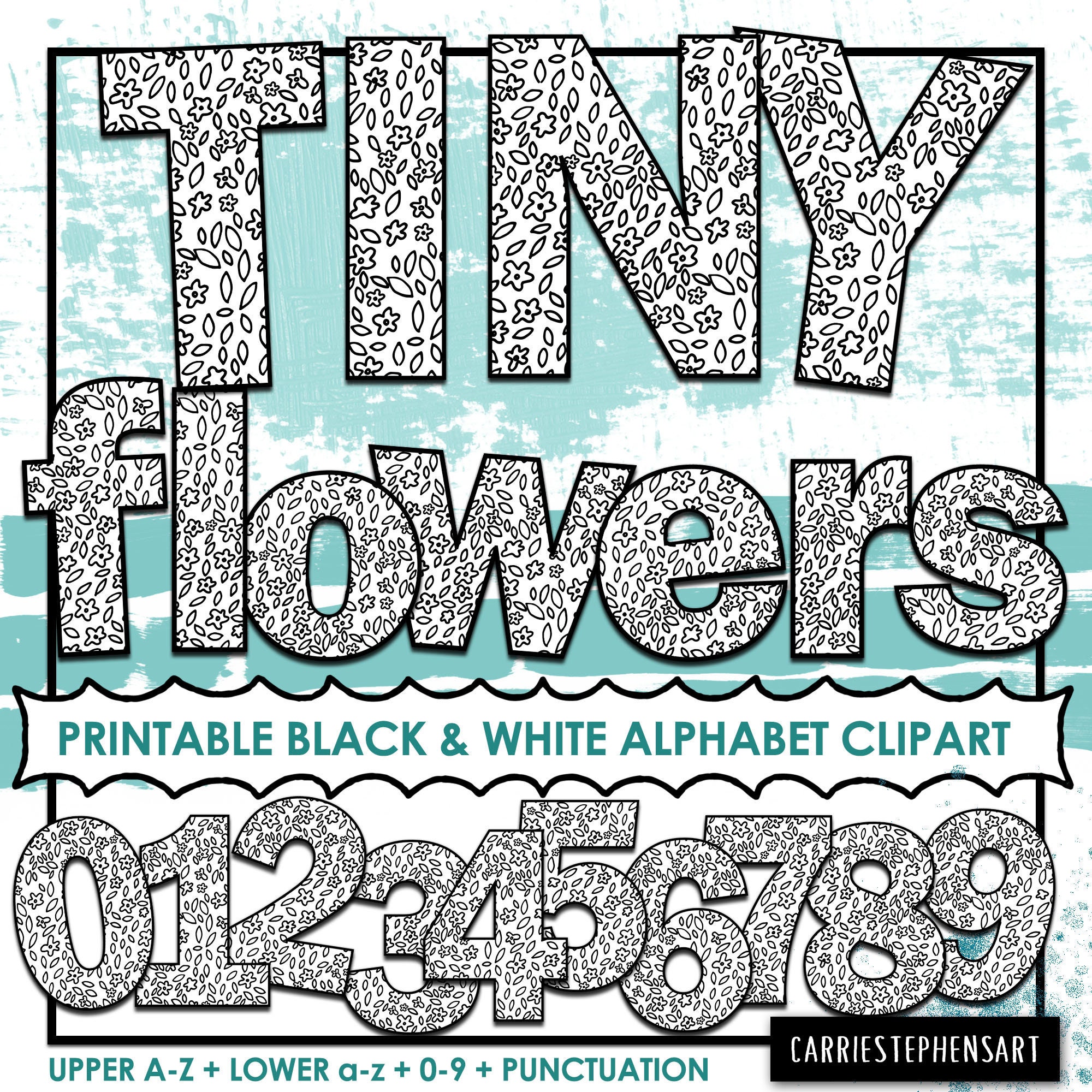 Very little Bouquets Alphabet ClipArt, PRINTABLE Bulletin Board image relating to Printable Bulletin Board Letters named Minimal Bouquets Alphabet ClipArt, PRINTABLE Bulletin Board