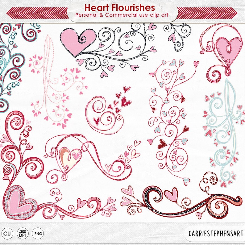 Pu&ograve; includere: Un set di 12 immagini clipart digitali che presentano volute di cuori disegnate a mano in rosa, rosso e blu. Le immagini sono perfette per aggiungere un tocco di romanticismo ai tuoi progetti.
