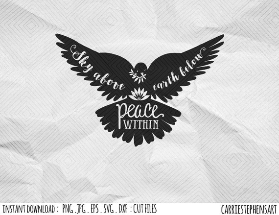 Download Namaste Svg Cut File Peace Dove Inspirational Quote Silhouette Vinyl Transfer Graphic Design Dxf Pdf Print Reiki Svg File For Cricut By Carriestephensart Catch My Party