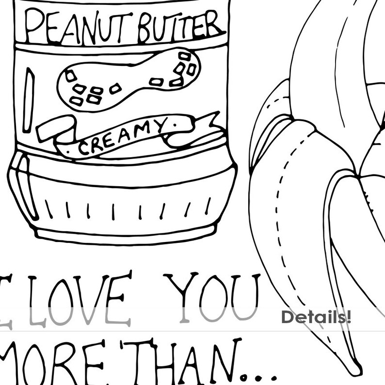 Peanut Butter & Jelly Digital Stamps, Whimsical Doodle Outlines, PNG + Photoshop Brush, Hand Embroidery Templates, Food Clip Art image 2