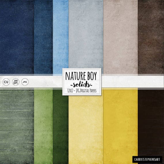 Farm Boy Digital Paper, Earth Day, Eco, Grass Green, Dirt Brown, Blue, Solid Cardstock Textured Digital Background, Masculine Scrapbook Il_570xn