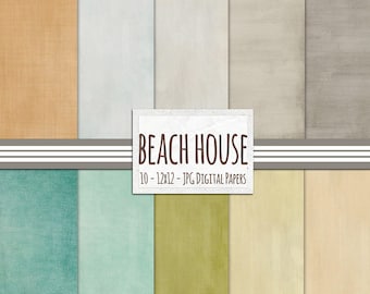 Pastel Solid Backgrounds, Linen Textured Digital Paper, Summer Beach House, Digital Scrapbook Backgrounds, Tropical Destination Wedding
