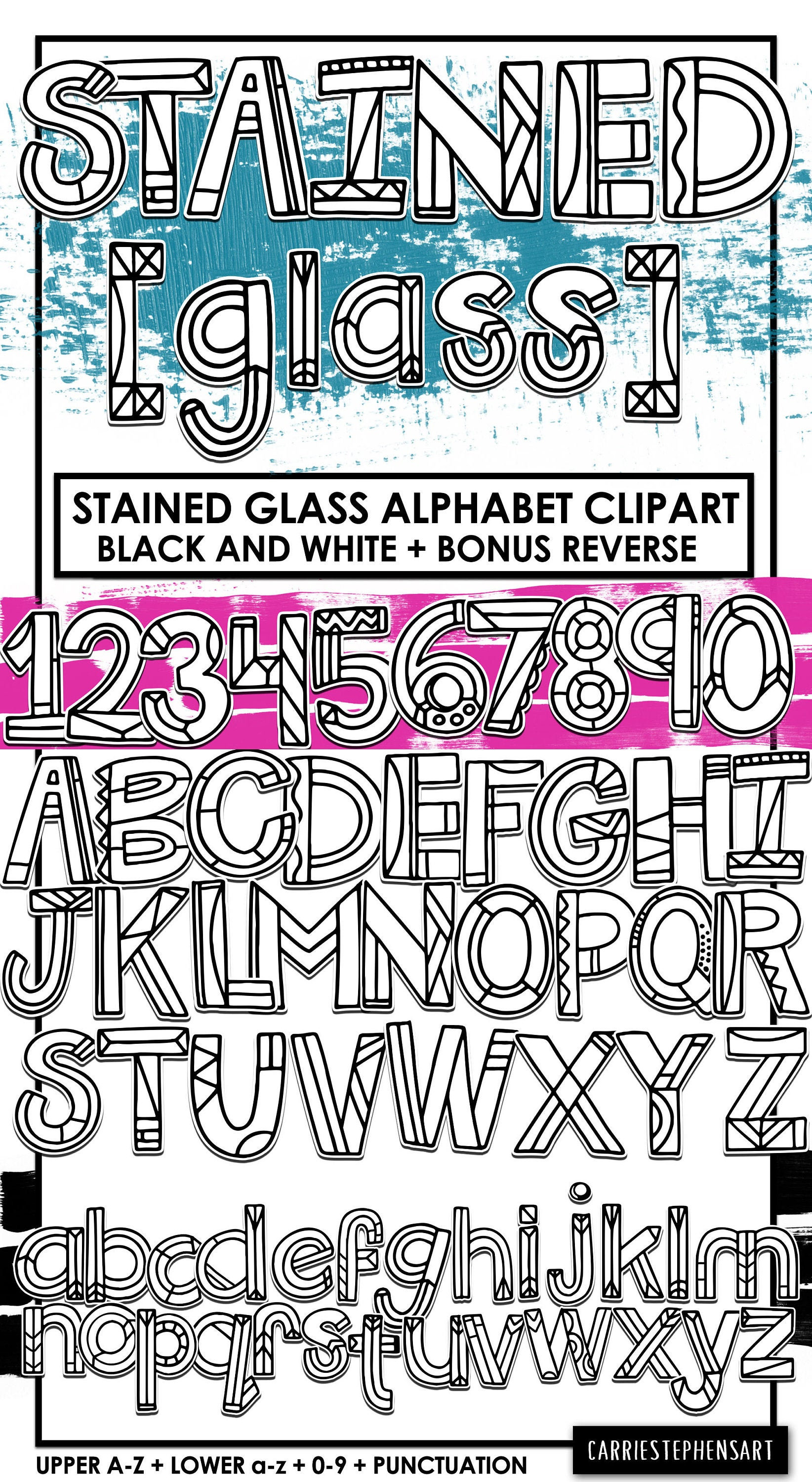 Alphabet for Stained Glass Font Etsy Australia