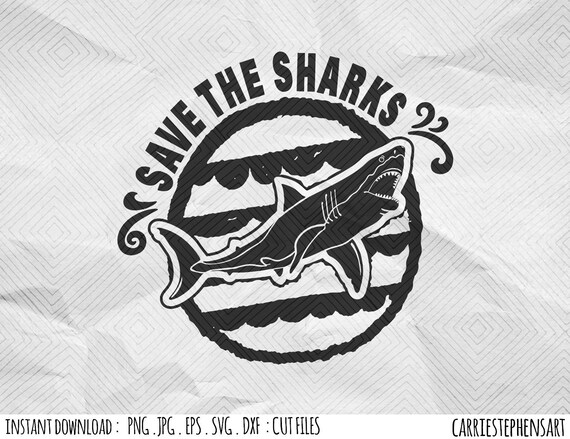 Save The Sharks SVG, Shark Week Silhouette & Cricut ...