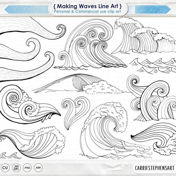 Wave cheap line drawing