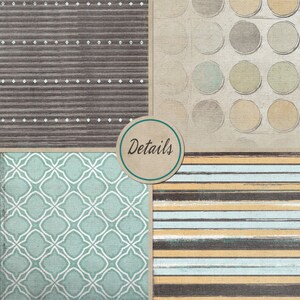 Modern Boy Digital Paper, Masculine Background Patterns, Light Blue, Aqua, Yellow & Gray Scrapbook Paper | Commercial Use Download image 2