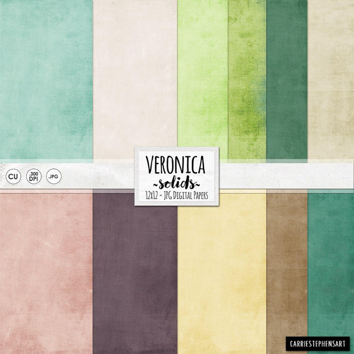 Soft Pastel Digital Scrapbook, Solid Paper Textures, Pink & Green ...