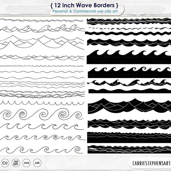 Ocean Clip Art Black And White Border