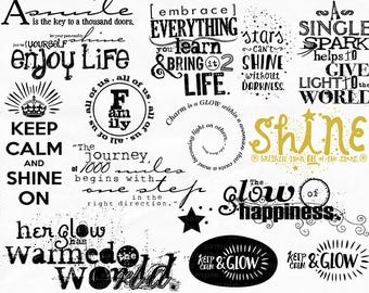 Motivational Word Art PNG Images, Inspirational Quote Clip Art, Positive Sentiments for Bible Journaling