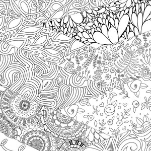 May include: A set of five digital papers featuring black and white line art patterns. The patterns include swirls, flowers, and geometric shapes. The papers are labelled "Artisan Line 02 Digital Papers Carrie Stephens Art".