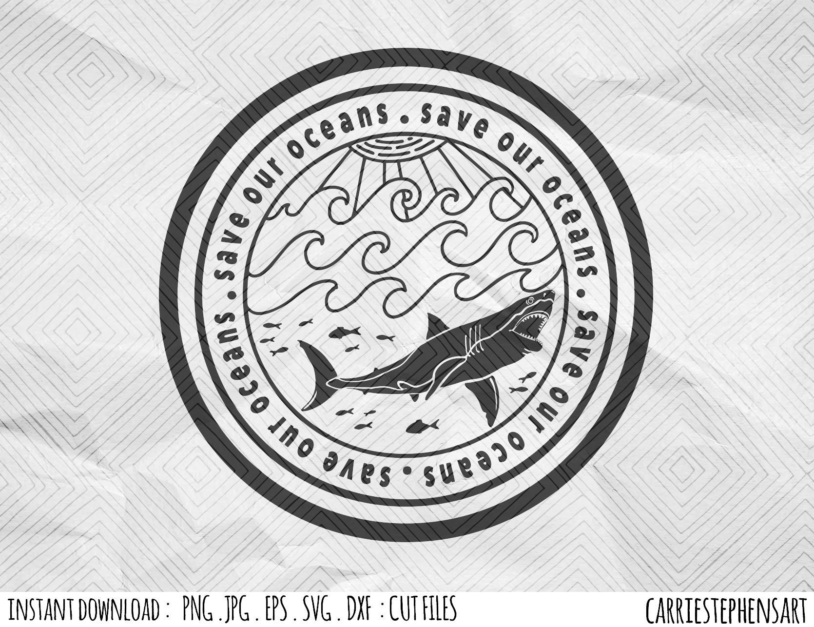 Download Save Our Ocean Svg Cut File Shark Silhouette Cricut Cutting Etsy
