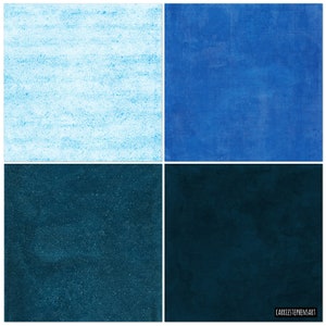 May include: A digital collage of four different shades of blue, ranging from light blue to dark blue. The colors are arranged in a grid pattern, with the lightest blue in the top left corner and the darkest blue in the bottom right corner.