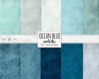 Ocean Blue Textured Background, Nautical Navy-Blue Digital Paper, Solid Cardstock, Indigo, Aquamarine, Midnight Sky, Cobalt Blue, Scrapbook