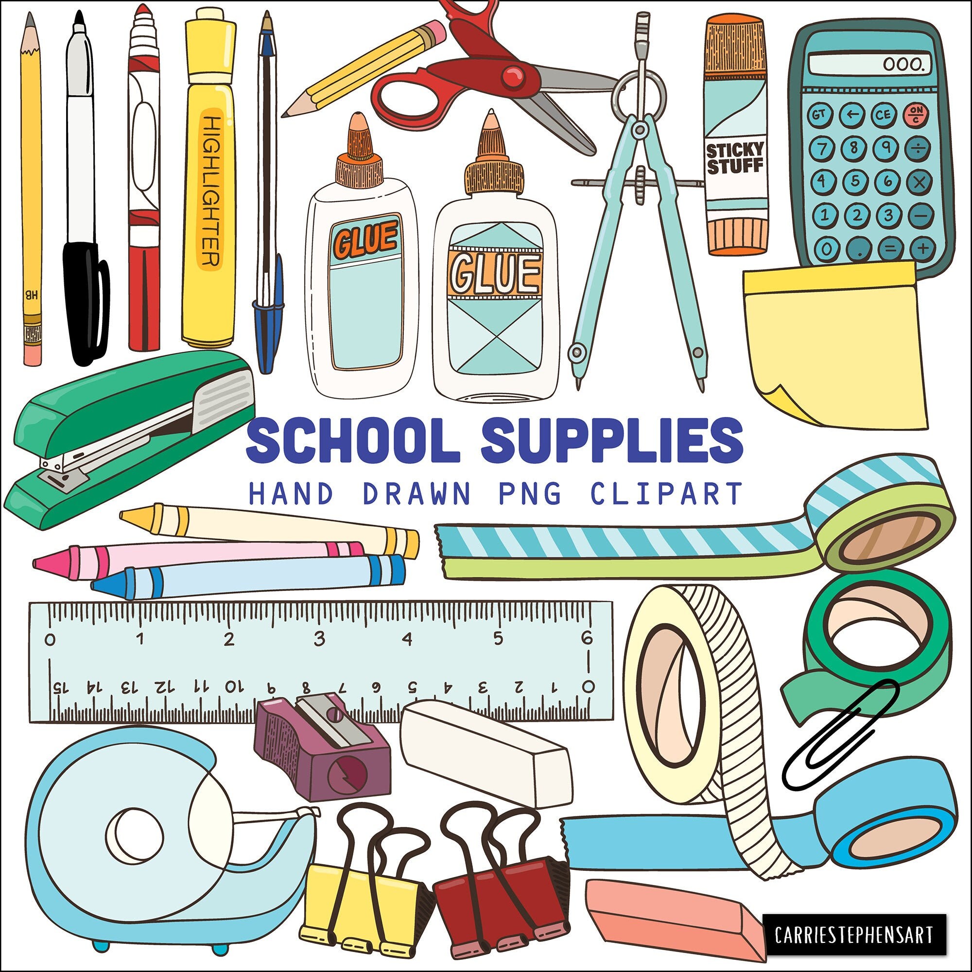 Back To School Clipart School Supplies Instant Download Etsy Back To School Clipart School Supplies Instant Download Etsy